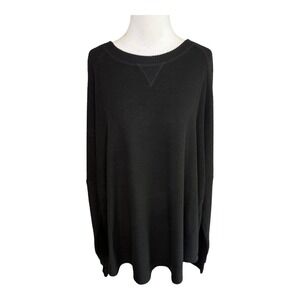 Sweet Romeo Black Pullover Comfy Lounge Oversized Sweater 1X NWT
